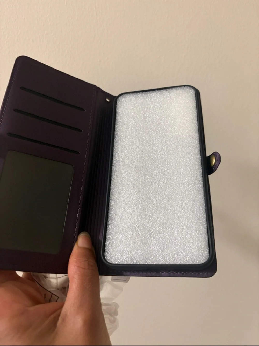 Plum Purple Zip Wallet with ID Window